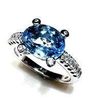 Anello Ititoli Donna Acquamarina in Oro bianco Acquamarina AD1380#BLA
